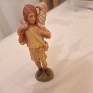 Vintage Art Plastics Nativity Scene 5" Boy Shepard Lamb Figure Hong Kong 790/GS